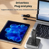 Blueendless SD08 Dual-Bay NVMe SSD Enclosure M.2 Offline Cloning Device 20Gbps High-Speed Solid-State Drive Case EU Plug