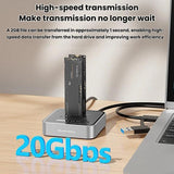 Blueendless SD08 Dual-Bay NVMe SSD Enclosure M.2 Offline Cloning Device 20Gbps High-Speed Solid-State Drive Case EU Plug
