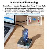Blueendless SD08 Dual-Bay NVMe SSD Enclosure M.2 Offline Cloning Device 20Gbps High-Speed Solid-State Drive Case EU Plug