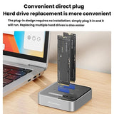 Blueendless SD08 Dual-Bay NVMe SSD Enclosure M.2 Offline Cloning Device 20Gbps High-Speed Solid-State Drive Case EU Plug