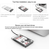 ORICO 2139C3-CR USB3.1 Type C Transparent External Hard Disk Box Storage Case for 9.5mm 2.5 inch SATA HDD / SSD