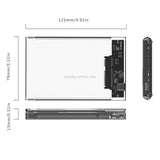 ORICO 2139C3-CR USB3.1 Type C Transparent External Hard Disk Box Storage Case for 9.5mm 2.5 inch SATA HDD / SSD