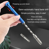Mini Hand Drill Tool Semi-automatic Hole Drill Punching Machine For Arts And Crafts Jade Hole Punching Tool(Blue)