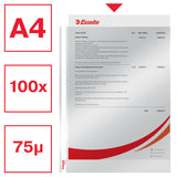 Esselte lomme 75my PP glasklar A4 TÅ (100)
