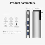Basix P5 5 In 1 Multi-function Type-C / USB-C HUB Expansion Dock (Grey)