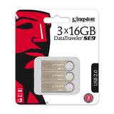 KINGSTON 3x16GB USB 2.0 DataTraveler SE9 Metal