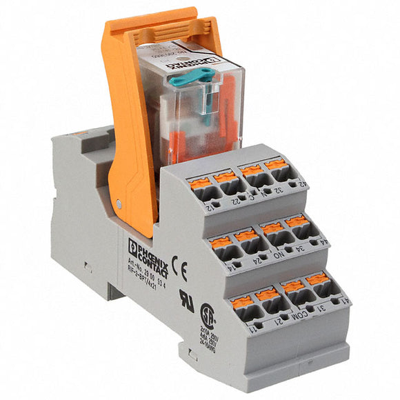 Phoenix Contact Relay Module, DPDT, 250VAC, 250VDC/24VDC, 10A, RIFLINE COMPLETE RELAY Series