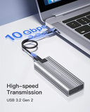 Inateck Hard Drive Enclosure for M.2 NVMe & SATA with USB 3.2 & 10GGbps Transmission, FE2025