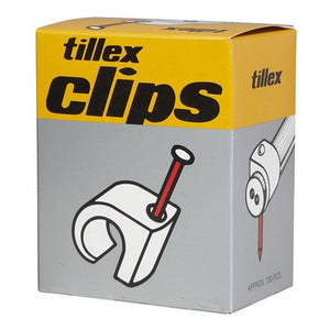 TILLEX Cable clips 5-7 mm, Nail: 1.2 x 20 mm, white, 1157 (eskja) (Kabelclips)