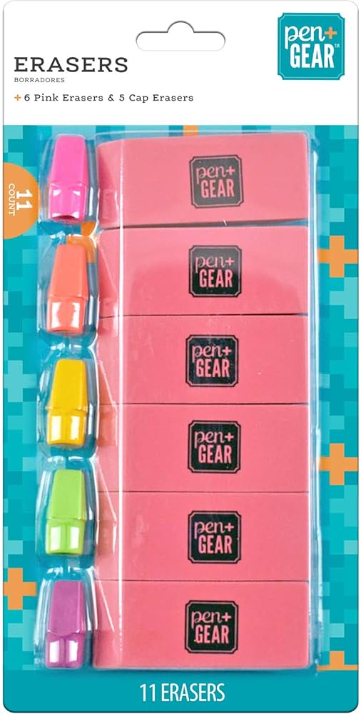 Pen + Gear Erasers and Toppers Set