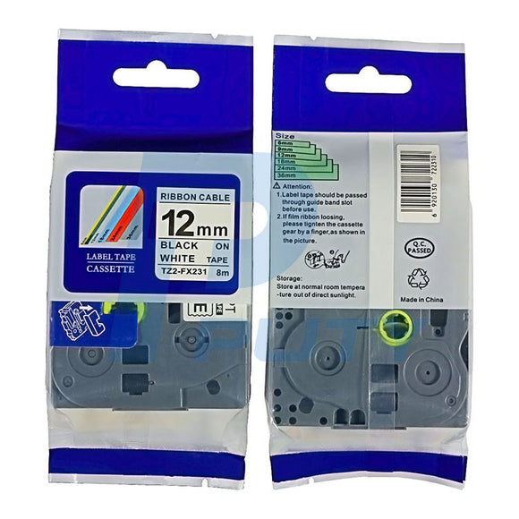 Brother TZ TZ2-S231 Laminated Black on White Label make Tape p-touch 12mm