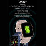 DW35PRO 1.75 inch Color Screen IPX7 Waterproof Smart Watch, Support Bluetooth Answer & Reject / Sleep Monitoring / Heart Rate Monitoring, Style: Silicone Strap(Pink)