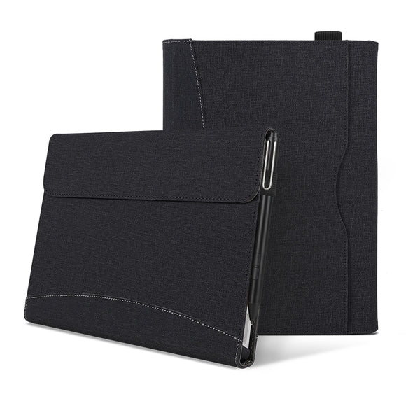 Microsoft Surface Pro 8 Cloth Texture Stitching Leather Tablet Case(Black)