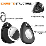 2 Stk. Waterproof Anti-drop Anti-lost Tracker Positioning TPU Protective Case for AirTag(Black)