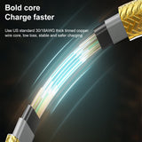 WK WDC-162 6A 8 Pin + Type-C / USB-C + Micro USB 3 In 1 Fast Charging Data Cable, Length: 1m (Gold)