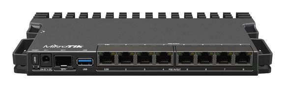 MikroTik heavy-duty RB5009 router with PoE-in and PoE-out on all ports