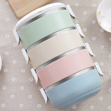 Gradient Color Lunch Box Food Bento Box Stainless Steel Container(4 Layer)