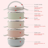 Gradient Color Lunch Box Food Bento Box Stainless Steel Container(4 Layer)