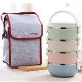 Gradient Color Lunch Box Food Bento Box Stainless Steel Container(4 Layer)