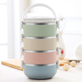 Gradient Color Lunch Box Food Bento Box Stainless Steel Container(4 Layer)