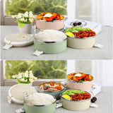 Gradient Color Lunch Box Food Bento Box Stainless Steel Container(4 Layer)