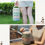 Gradient Color Lunch Box Food Bento Box Stainless Steel Container(4 Layer)