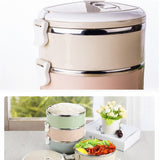 Gradient Color Lunch Box Food Bento Box Stainless Steel Container(4 Layer)