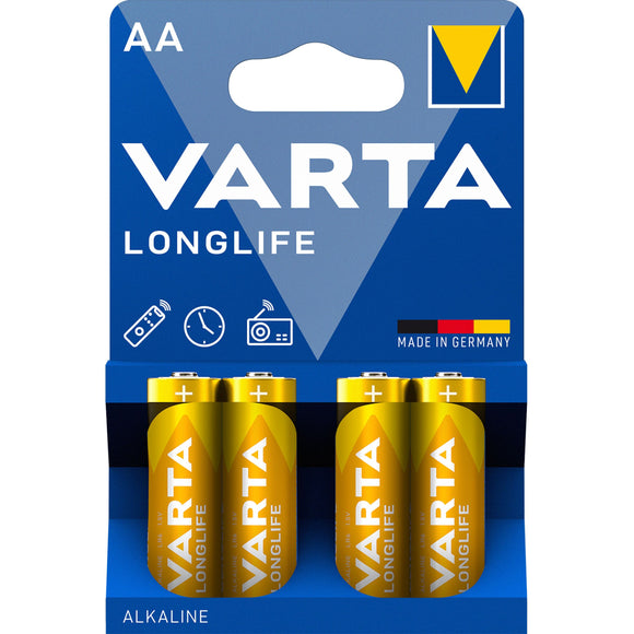 VARTA LR6 1,5V ALKALINE AA BATTERI, VARTA 4 STK. I BLISTER, LONG LIFE