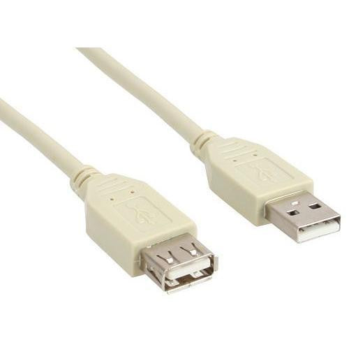 USB2 forl. kabel, A-han/A-hun, grå, 0,3 m