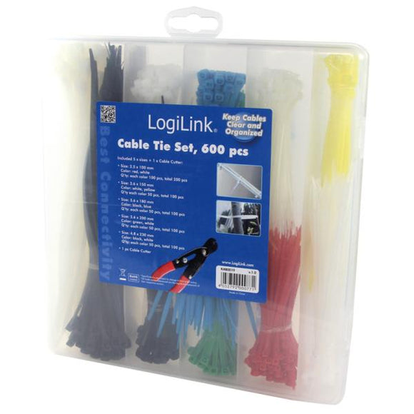 LogiLink Cable Tie Set - Kabelbånd - sort