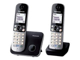 Panasonic KX-TG6812 - Trådløs telefon med opkalds-ID - DECT\\GAP - sort + ekstra telefonrør