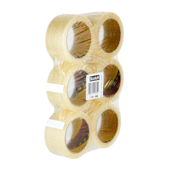 Emballagetape Scotch 3M 371 50mmx66m klar 6 stykkjir