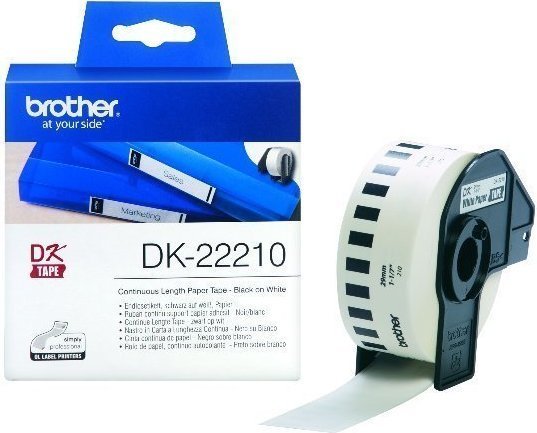 Brother DK-rulle / 29mm / Hvid pappirtape DK-22210