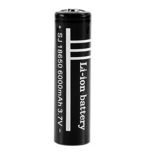 3.7V 18650 Li-ion 6000mAh Rechargeable Battery, Svart