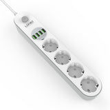 LDNIO 4xEU plug + 4 USB 5V 3,4A Power Strip for mobile, (forleingjari við 4 stik + 4xUSB)