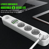 LDNIO 4xEU plug + 4 USB 5V 3,4A Power Strip for mobile, (forleingjari við 4 stik + 4xUSB)