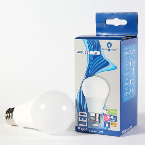 BlueLight Led Bulb 9W A60/E27 806 Lm 2700k DIMMABLE
