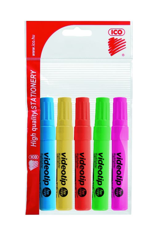 ICO VIDEOTIP HIGHLIGHTER SET 1-4MM 5 COLOUR (PB91)