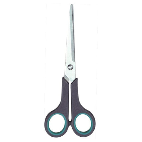 SCISSOR 17 CM SOFT GRIP, Saksur, svartur/grønur