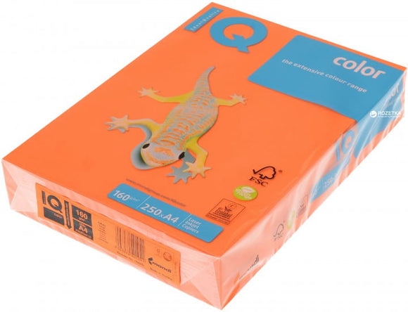 MONDI IQ OFFICE PAPER A4 160 GR PASTEL ORANGE IQ COLOR OR43