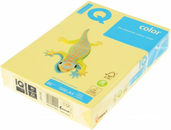 MONDI IQ OFFICE PAPER A4 160 GR PASTEL YELLOW IQ COLOR YE23