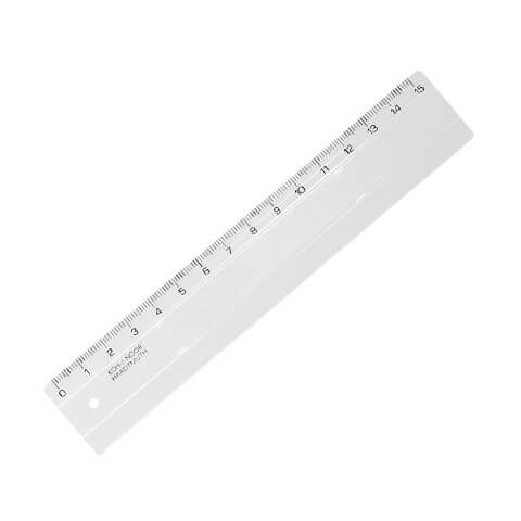 Lineal 15 cm klárt plastik (Ruler)