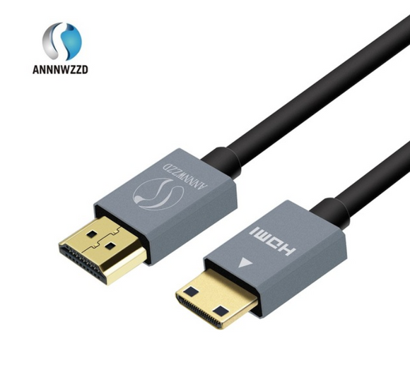 HDMI to Mini HDMI Cable 3M (Type A to Type C) Gold Plated Grey High Speed for Digital Camcorders, and some tablets