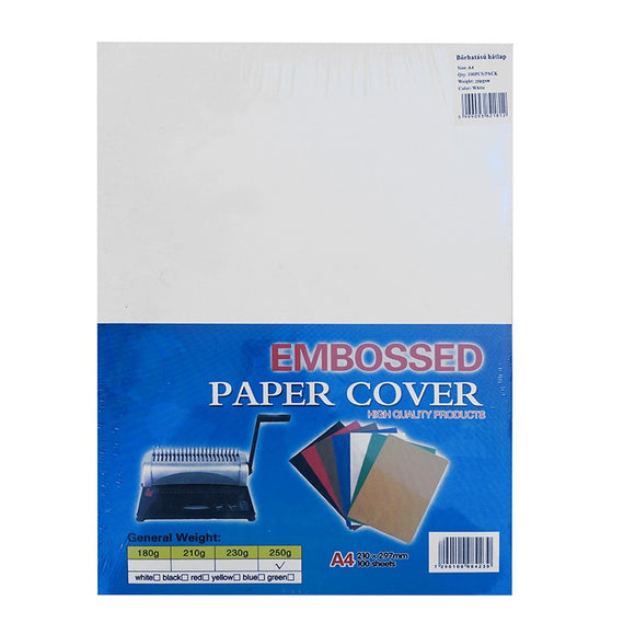 BINDING COVER 250 GR A4 GLOSSY WHITE PACK OF 100 PCS (MF3005-2)