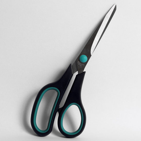 SCISSOR 25 CM SOFT GRIP, Saksur, svartur/grønur