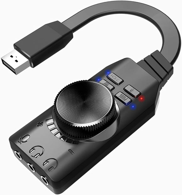 PLEXTONE GS3 7.1 Channel Audio Sound Card USB External Computer Mobile Game Sound Card
