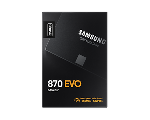 Samsung 870 EVO SATA 2.5" SSD 250GB - 560 MB/s Læs - 530 MB/s Skriv
