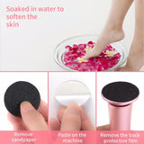 Electric Foot File Speed Adjustable Sandpaper Discs Callus Remover Pedicure Fast Remove Feet Hard Cracked Dry Dead Skin Tool, Plug Type:EU plug
