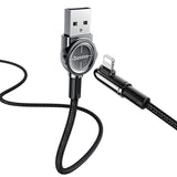 Baseus 8 Pin Angle Head Design Mobile Game Charging Cable, Length : 2m(Black)
