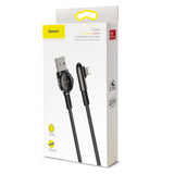 Baseus 8 Pin Angle Head Design Mobile Game Charging Cable, Length : 2m(Black)